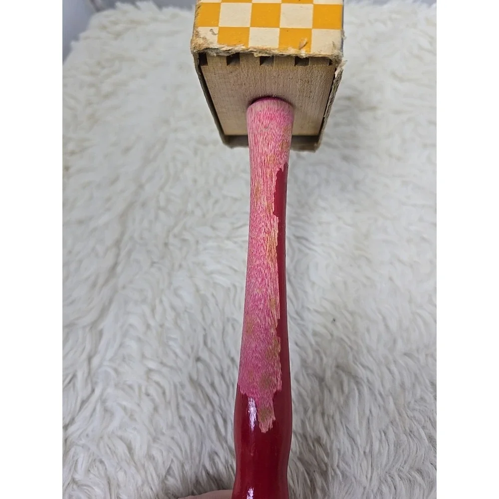 Vintage 60's MCM EKCO Meat Tenderizer‎ Mallet Hammer Wooden Red Handle